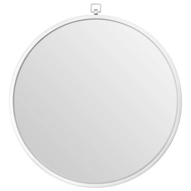 Orsina Jacen Round Wall Mirror – Silver Metal Frame Contemporary Decor