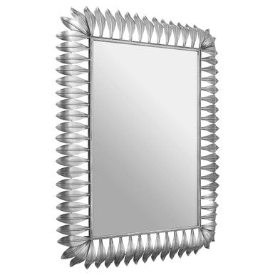 Orsina Merlin Silver Leaf Wall Mirror – Modern Sculptural Frame