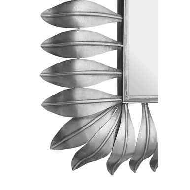 Orsina Merlin Silver Leaf Wall Mirror – Modern Sculptural Frame