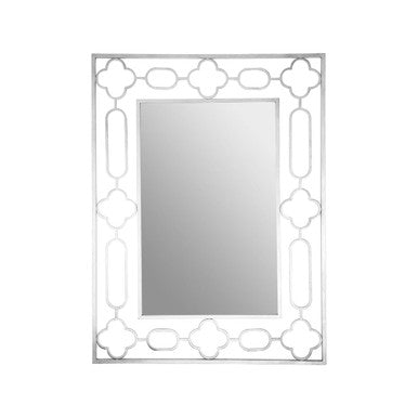 Orsina Merlin Silver Leaf Wall Mirror – Rectangular Modern Decor