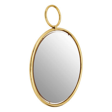 Orsina Meissa Gold Pendant Wall Mirror – Modern Metal Decorative Mirror