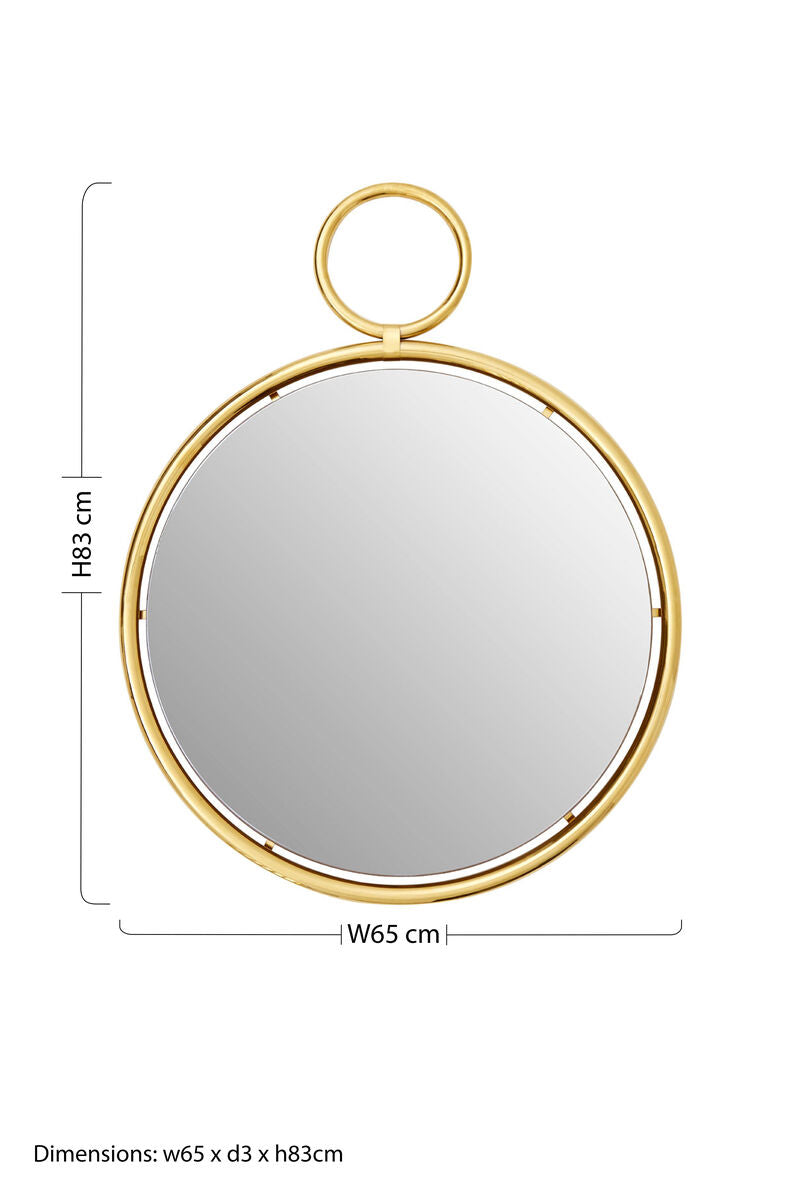 Orsina Meissa Gold Pendant Wall Mirror – Modern Metal Decorative Mirror