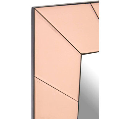 Orsina Kensington Townhouse Earl Wall Mirror – Rose Gold Geometric Decor