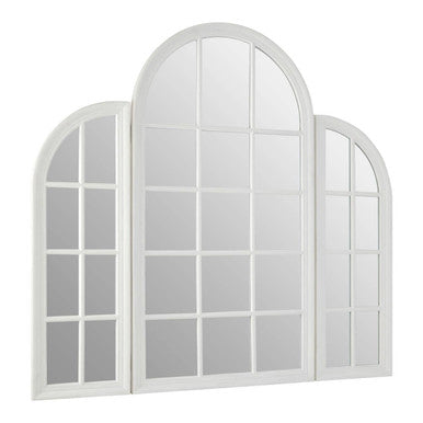 Orsina Fret White Dressing Table Mirror – Triple Arc Vanity Mirror