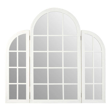 Orsina Fret White Dressing Table Mirror – Triple Arc Vanity Mirror
