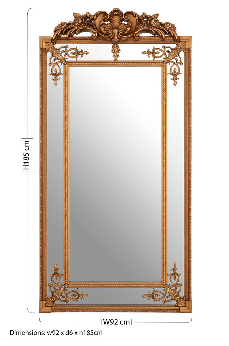Deymonte Ornate Gold Wall Mirror | Bevelled Gilded Mirror by Orsina