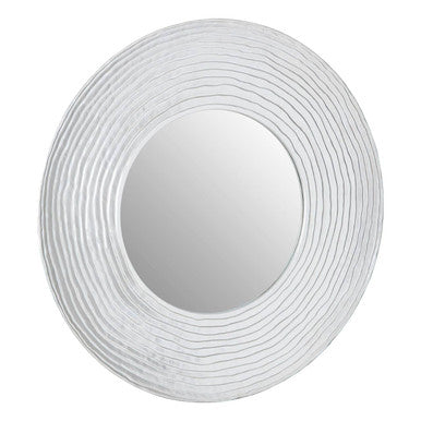 Orsina Athena Round Wall Mirror | Textured Distressed Silver Finish