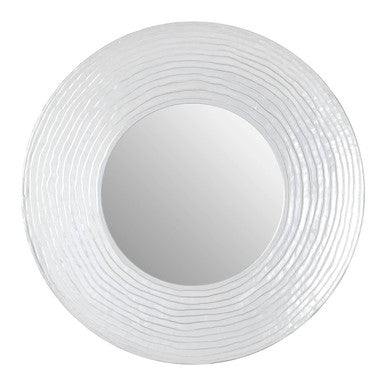 Orsina Athena Round Wall Mirror | Textured Distressed Silver Finish