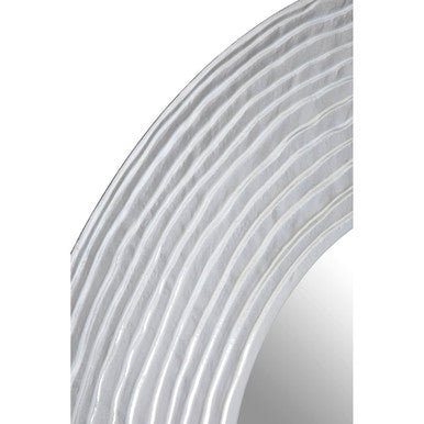 Orsina Athena Round Wall Mirror | Textured Distressed Silver Finish