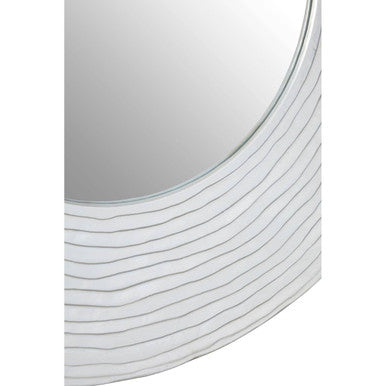 Orsina Athena Round Wall Mirror | Textured Distressed Silver Finish