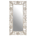 Orsina Palazio Rectangular Wall Mirror – Silver Finish Fleur-de-Lis