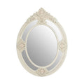 Orsina Eclipse Antique White Ornate Wall Mirror – Fleur-de-Lis Decor