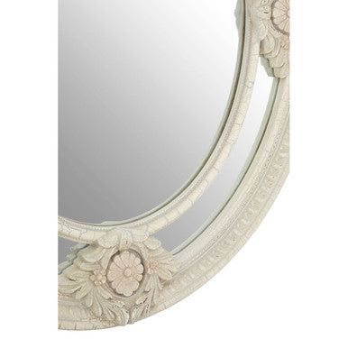 Orsina Eclipse Antique White Ornate Wall Mirror – Fleur-de-Lis Decor