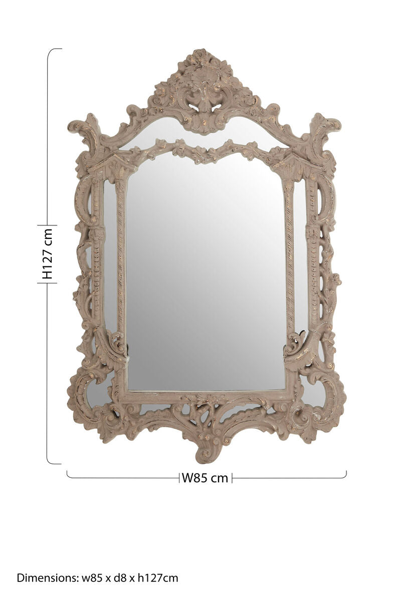 Orsina Vasari Antique Grey Ornate Wall Mirror – Architectural Design