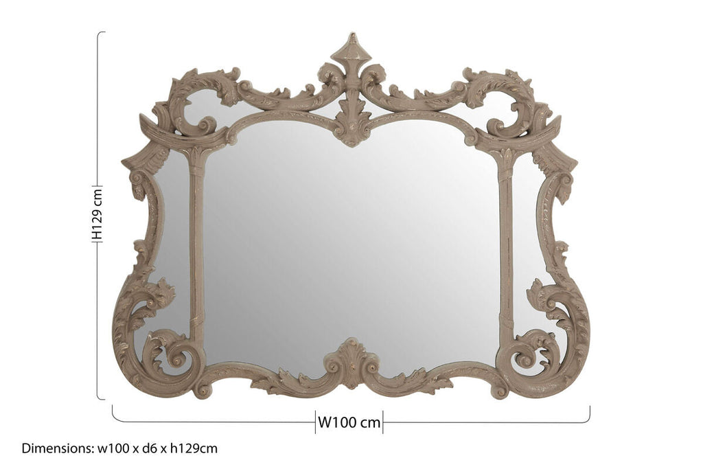 Orsina Haniel Ornate Wall Mirror – Antique Grey Acanthus Leaf Design