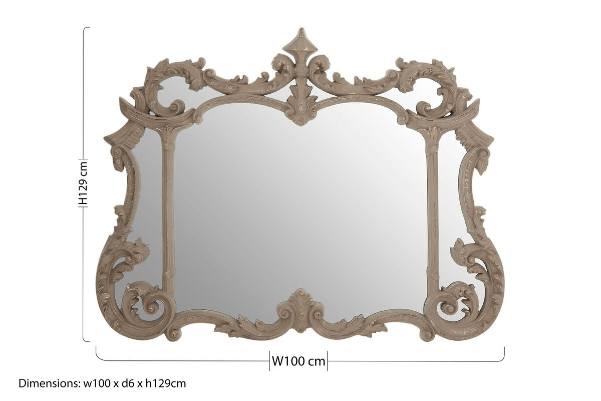 Orsina Haniel Ornate Wall Mirror – Antique Grey Acanthus Leaf Design