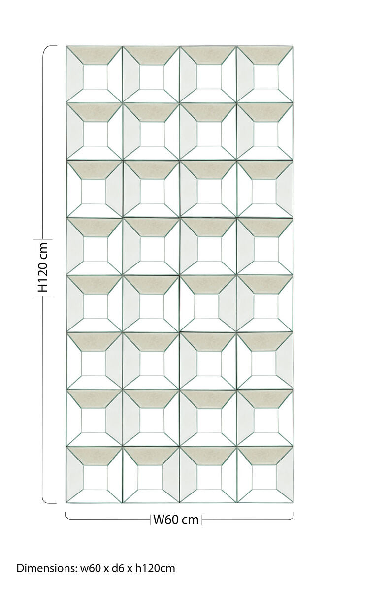 Orsina Torino Multi Glass Bevelled Wall Mirror | 24 Panel Grid Design