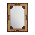 Orsina Columbus Canvas and Leather Trim Wall Mirror – Brown & Sand