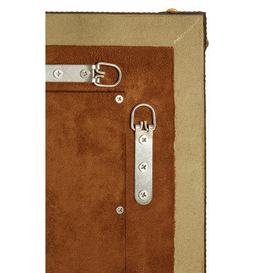 Orsina Columbus Canvas and Leather Trim Wall Mirror – Brown & Sand