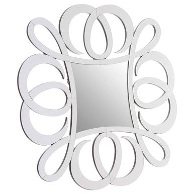 Orsina Gladis Modern Silver Wall Mirror – Sculptural Square Design