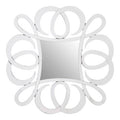 Orsina Gladis Modern Silver Wall Mirror – Sculptural Square Design