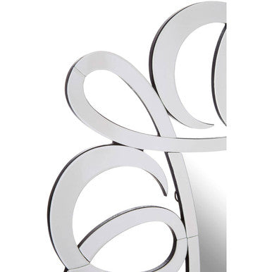 Orsina Gladis Modern Silver Wall Mirror – Sculptural Square Design