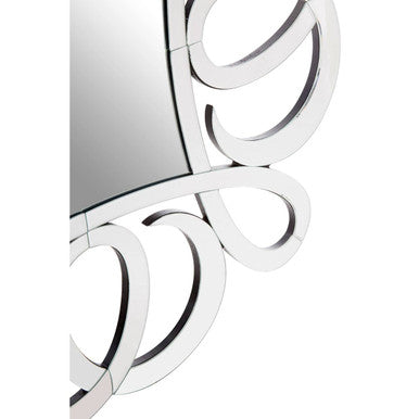 Orsina Gladis Modern Silver Wall Mirror – Sculptural Square Design