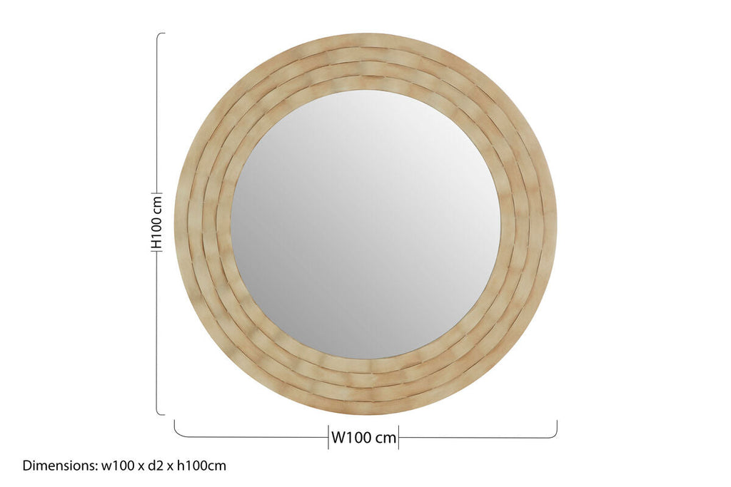 Orsina Gwenn Round Wall Mirror – Antique Silver Finish Modern Decor