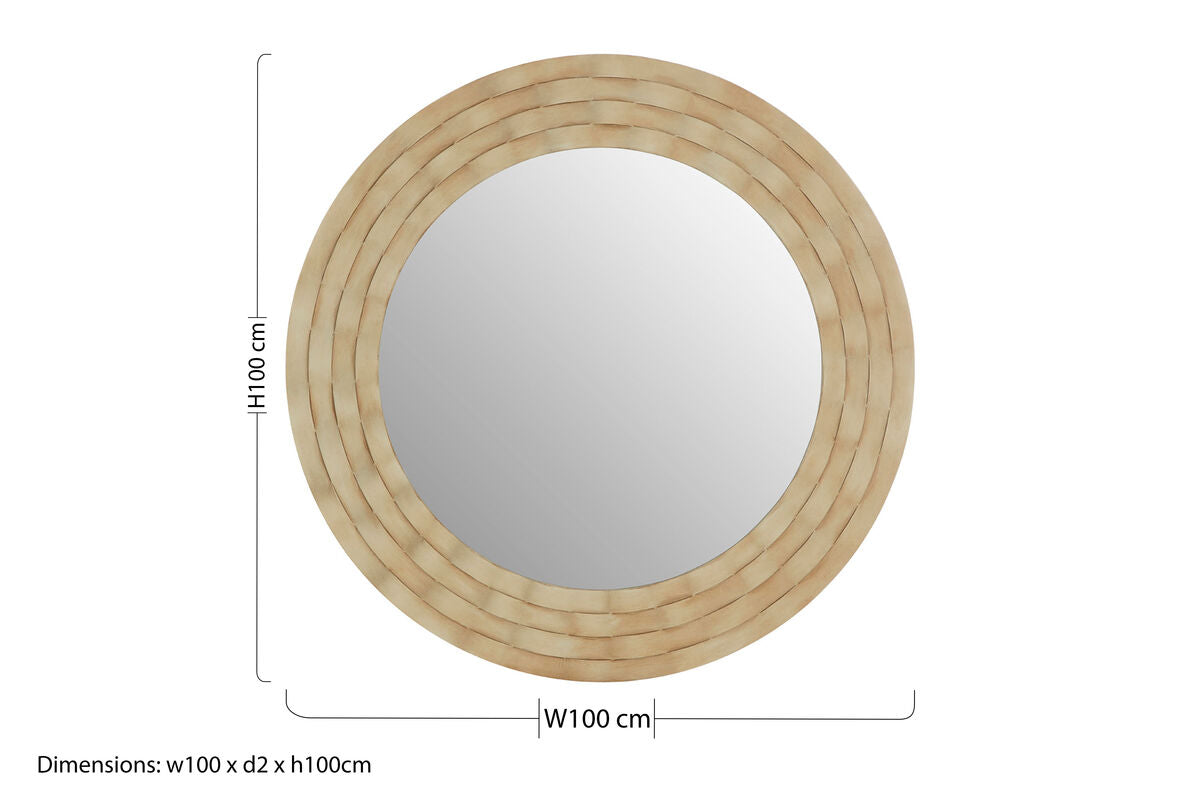Orsina Gwenn Round Wall Mirror – Antique Silver Finish Modern Decor