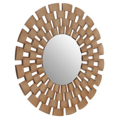 Orsina Geela Round Wall Mirror – Antique Silver Finish Sculptural Decor
