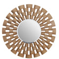 Orsina Geela Round Wall Mirror – Antique Silver Finish Sculptural Decor