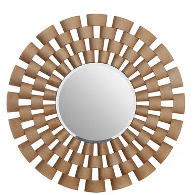 Orsina Geela Round Wall Mirror – Antique Silver Finish Sculptural Decor