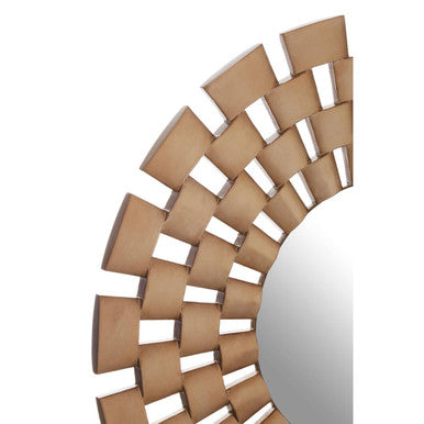 Orsina Geela Round Wall Mirror – Antique Silver Finish Sculptural Decor