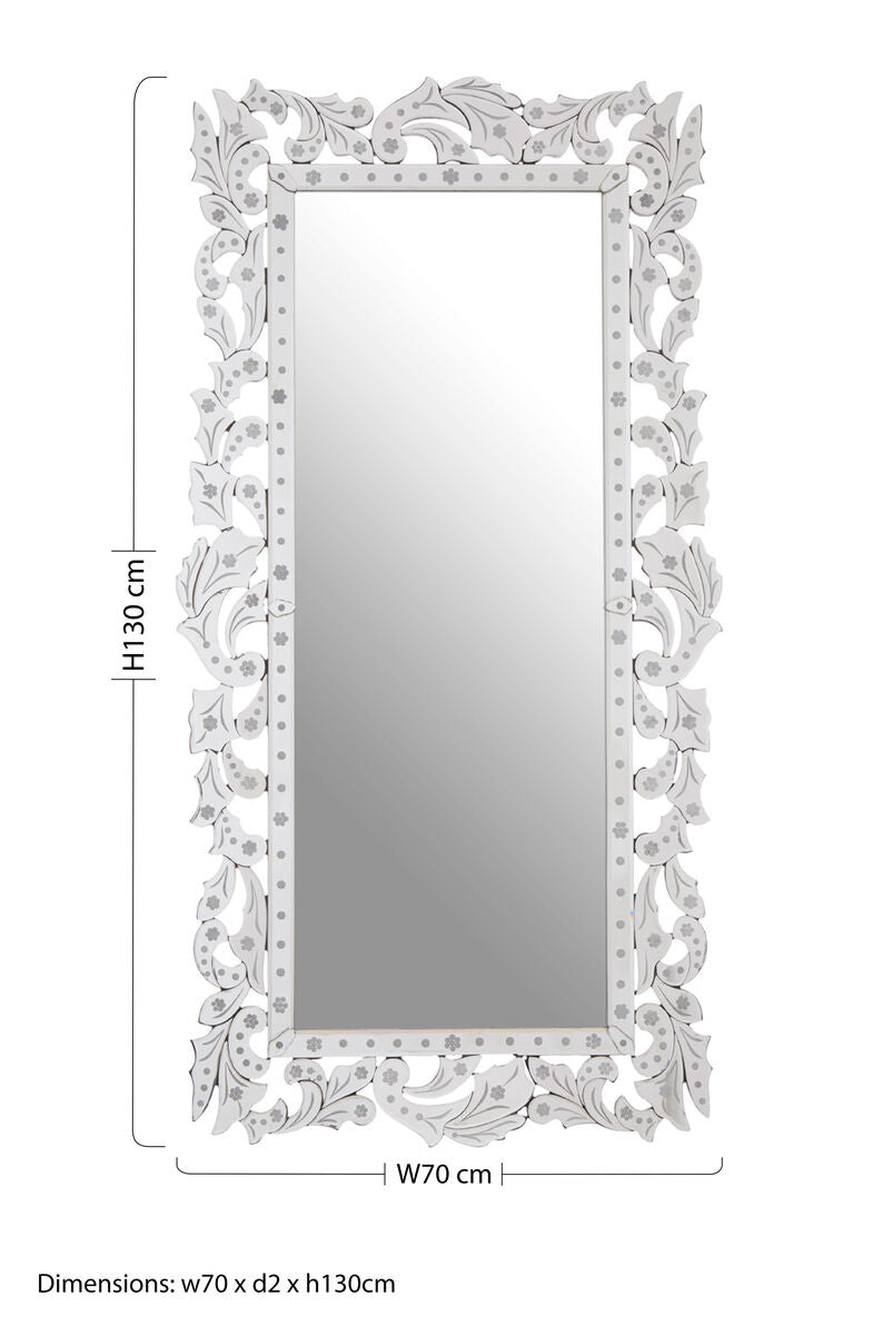Orsina Geonna Wall Mirror – Silver Beveled Glass Decorative Mirror
