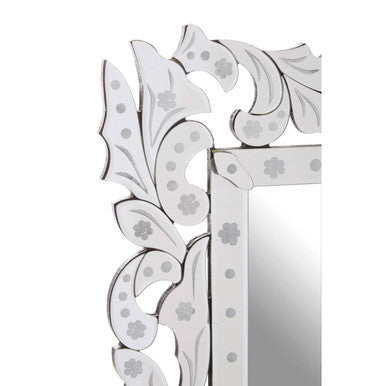 Orsina Geonna Wall Mirror – Silver Beveled Glass Decorative Mirror