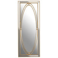 Orsina Gavra Gold Wall Mirror – Beaded Art Deco Elongated Frame