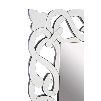 Orsina Ginny Wall Mirror – Silver Baroque Beveled Decorative Mirror