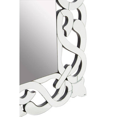 Orsina Ginny Wall Mirror – Silver Baroque Beveled Decorative Mirror