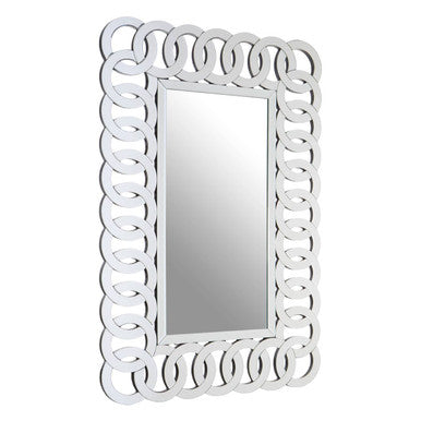 Orsina Gianna Wall Mirror – Silver Geometric Interlocking Frame