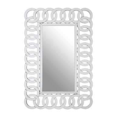 Orsina Gianna Wall Mirror – Silver Geometric Interlocking Frame