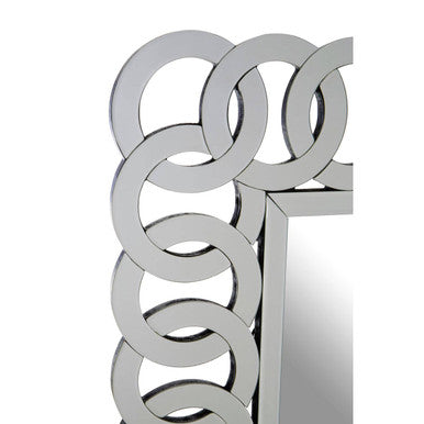 Orsina Gianna Wall Mirror – Silver Geometric Interlocking Frame