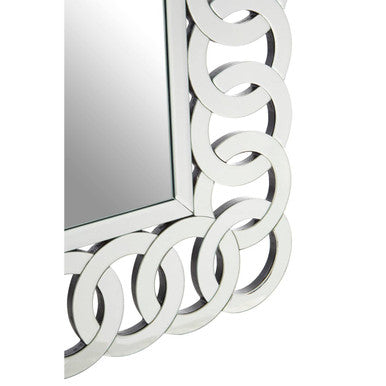 Orsina Gianna Wall Mirror – Silver Geometric Interlocking Frame