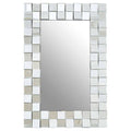 Orsina Gota Wall Mirror – Silver 3D Sculpted Beveled Tile Mirror