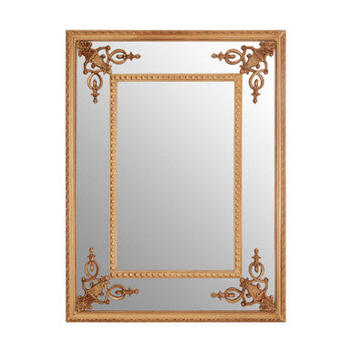 Orsina Marseille Gold Wall Mirror – Ornate Beaded Frame with Motifs