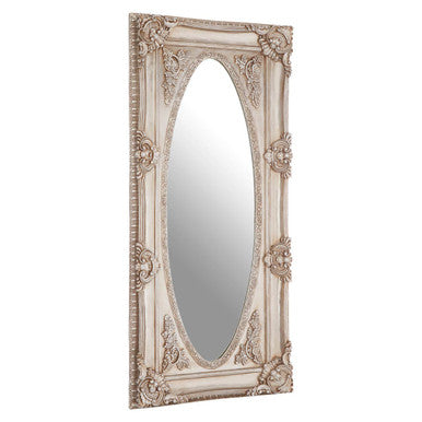 Orsina Marseille Oval Wall Mirror – Champagne Silver Decorative Border