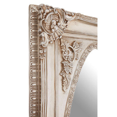 Orsina Marseille Oval Wall Mirror – Champagne Silver Decorative Border