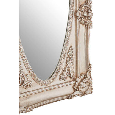 Orsina Marseille Oval Wall Mirror – Champagne Silver Decorative Border