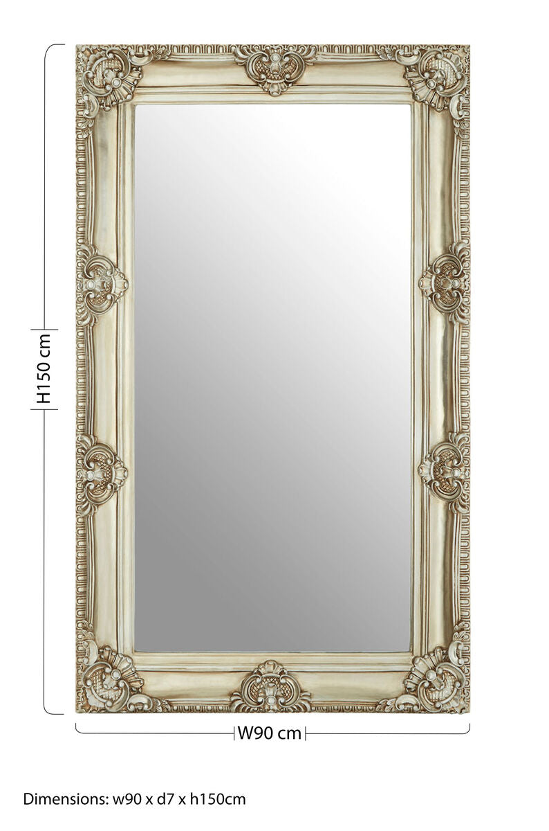 Orsina Marseille Champagne Bead and Reel Neoclassical Wall Mirror