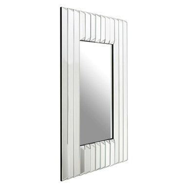 Orsina Ruta Wall Mirror – Silver Textured Geometric Modern Mirror