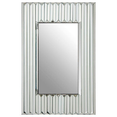 Orsina Ruta Wall Mirror – Silver Textured Geometric Modern Mirror